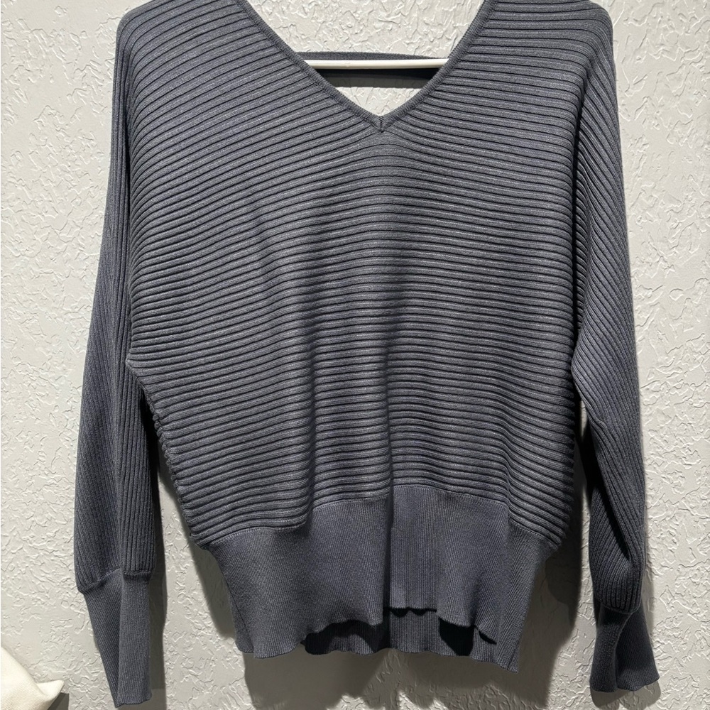 Hippie Rose Charcoal V-Neck Sweater